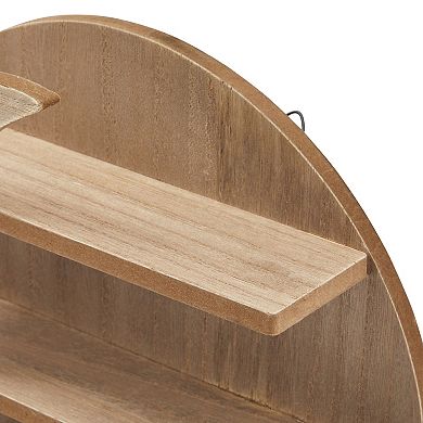 Wood Crystal Display Shelf for Stones, Rustic Home Décor Bathroom Wall, 12x12x3"