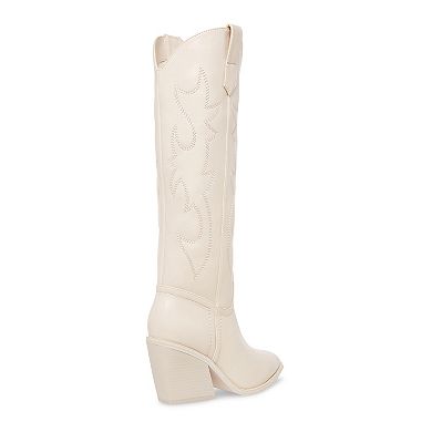 madden girl Arizona Women's Knee-High Western Boots