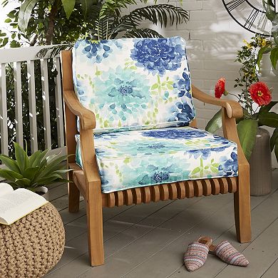 Sorra Home Gardenia Seaglass Outdoor/Indoor Corded Deep Seating Pillow and Cushion Set