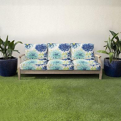 Sorra Home Gardenia Seaglass Outdoor/Indoor Deep Seating Bench Cushion Set