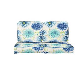 Sorra Home Gardenia Seaglass Outdoor/Indoor Deep Seating Loveseat Cushion Set