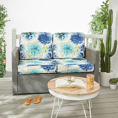Sorra Home Gardenia Seaglass Outdoor/Indoor Deep Seating Loveseat Cushion Set