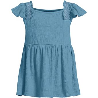 Girls 2-20 Lands' End Smocked Flutter Sleeve Tank Top in Regular & Plus Size