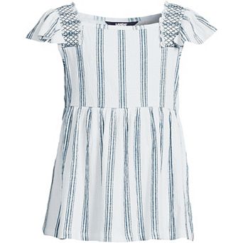 Girls 2-20 Lands' End Smocked Flutter Sleeve Tank Top in Regular & Plus Size
