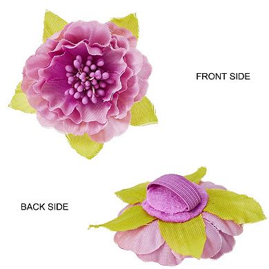 Blueberry Pet Dog Velvety Polka Dot Attached Flower Collar