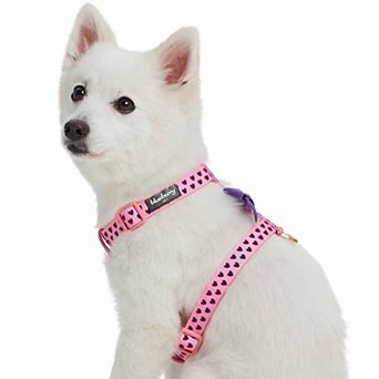Blueberry Pet Dog Velvety Heart Flocked Harness with Removable Bow