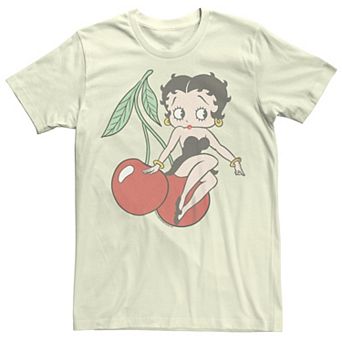 Juniors' Betty Boop Sitting On Cherries Graphic Tee