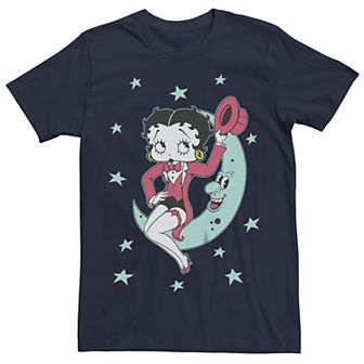 Juniors' Betty Boop Magician On The Moon Graphic Tee