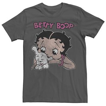Juniors' Betty Boop Petting Dog Pudgy Graphic Tee