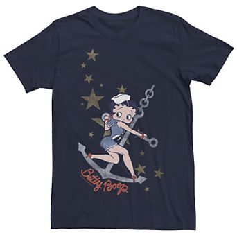 Juniors' Betty Boop Sailor Anchor Stars Graphic Tee