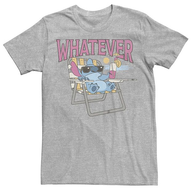 Disney's Lilo & Stitch Juniors' Whatever Sitting Beach Chair Graphic Tee, Girl's, Size: Small, Med Grey