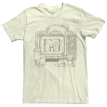 Juniors' MTV Cats Lounging on TV MTV Logo Graphic Tee
