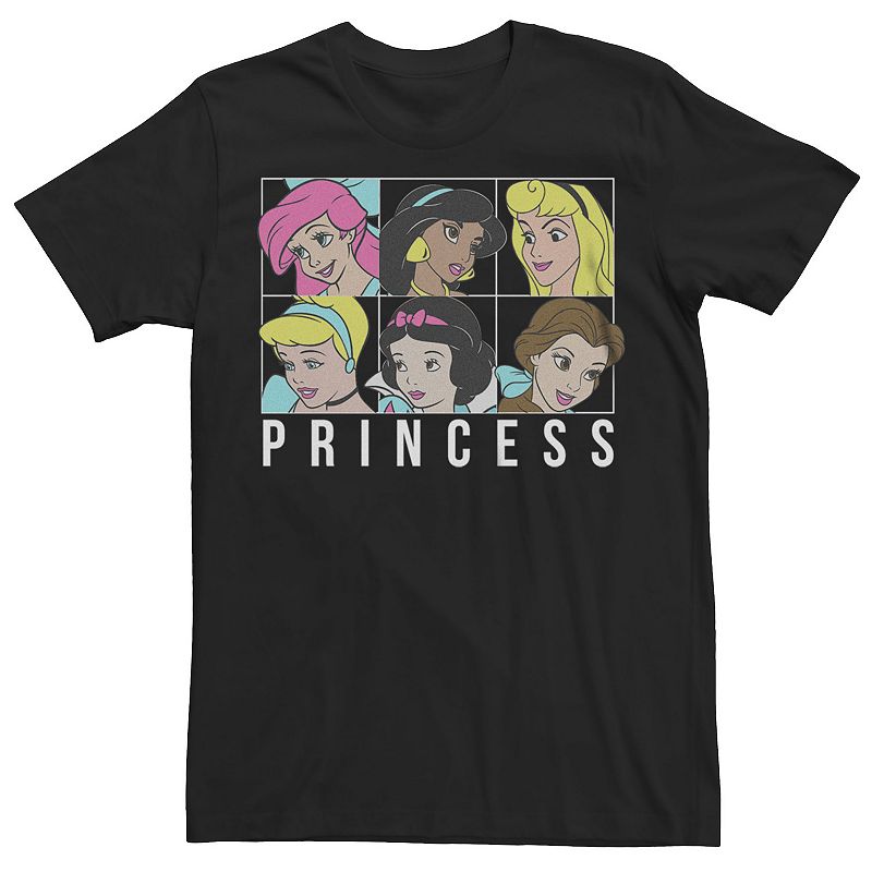Disney Princesses Juniors' Six Squares Tee, Girl's, Size: XXL, Black
