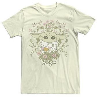 Juniors' Star Wars The Mandalorian Grogu Floral Tee