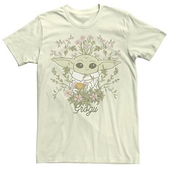 Juniors' Star Wars The Mandalorian Grogu Floral Tee