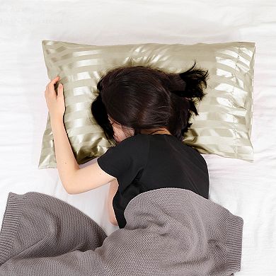 2 PCS Soft Silky Satin Pillowcases Better for Hair and Face Queen(20"x30")