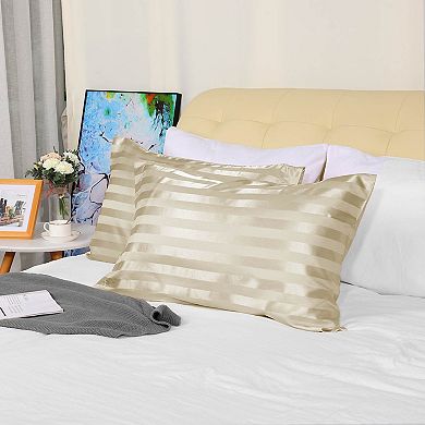 2 PCS Soft Silky Satin Pillowcases Better for Hair and Face Queen(20"x30")