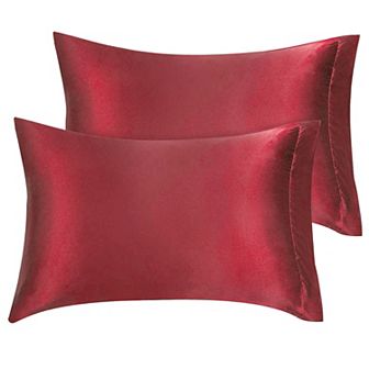 2 pc Soft Silky Satin Pillowcases Better for Hair and Face Queen(20"x30")