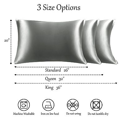 19 Momme Silk Pillowcase for Hair Skin with Zipper Queen 20"x30"