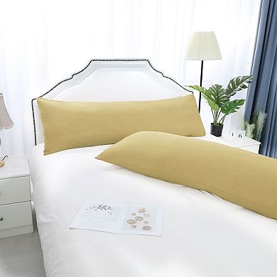 2pcs Bolster Soft 1800 Microfiber Support Cushion Body Pillow Covers Body 20"x48"