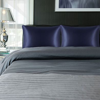 Luxury Satin Pillowcases for Skin Set of 2, Zipper Closure King(20"x36")