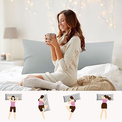 2pcs Bolster Soft 1800 Microfiber Support Cushion Body Pillow Covers Body(20"x54")