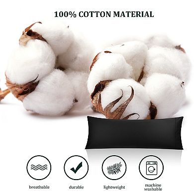 Body Pillowcase Soft Cotton 1PC with Zipper Closure 20"x55"