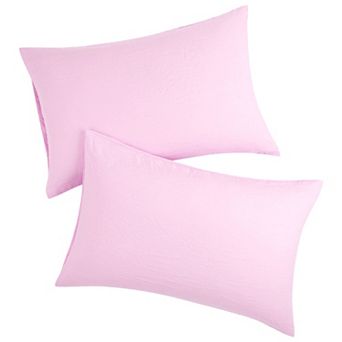 2 pc Brushed Pillowcases Washed Microfiber Envelope Closure Queen(20"x30")