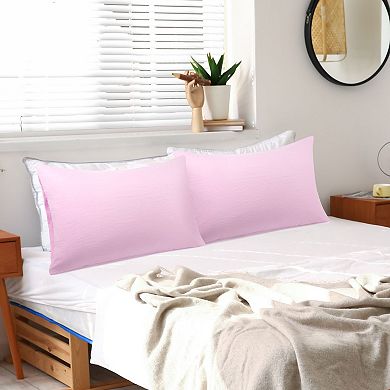 2Pcs Brushed Pillowcases Washed Microfiber Envelope Closure Queen(20"x30")