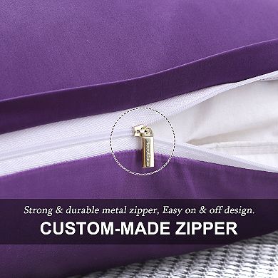 100% Cotton Pillowcases Set of 2, Zipper Closure Soft Home Standard(20"x26")