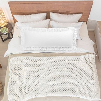 Cotton Body Ruffled Pillowcases 1 Pc Soft Envelope Closure Body(20"x48")