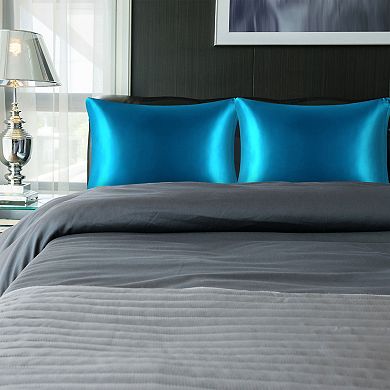 Luxury Satin Pillowcases for Skin Set of 2, Zipper Closure Standard(20"x26")