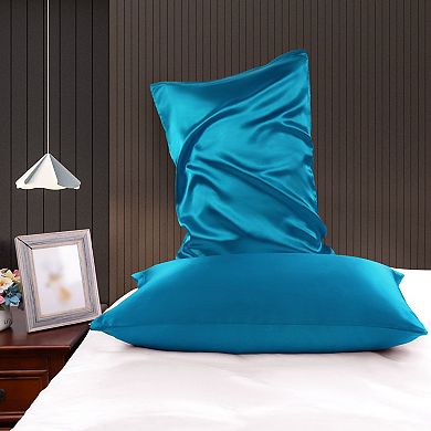 Luxury Satin Pillowcases for Skin Set of 2, Zipper Closure Standard(20"x26")