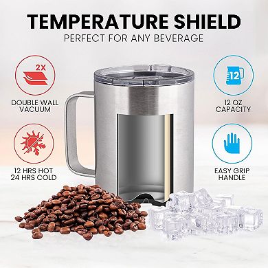 Zulay Kitchen 12oz Insulated Coffee Mug with Lid