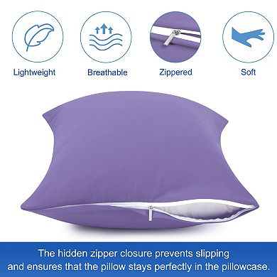 Egyptian Cotton Pillow Cases Hidden Zipper 2 Pack King 20"x36"