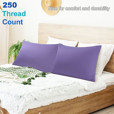 Egyptian Cotton Pillow Cases Hidden Zipper 2 Pack King 20"x36"