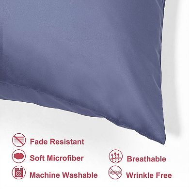 2PCS Soft Silky Satin Pillow Cases Covers Queen(20"x30")
