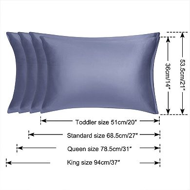 2pcs Soft Silky Satin Pillow Cases Covers Queen 20"x30"