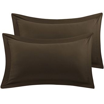 2 pc Oxford Pillowcases Soft Microfiber Pillow Shams w Envelope Closure Standard 20"x26"