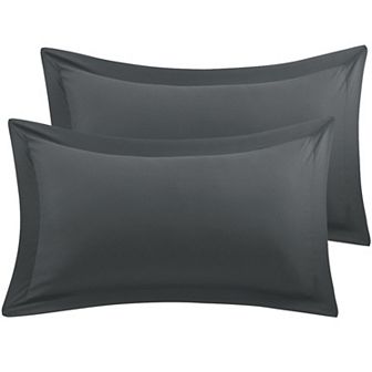 2 pc Oxford Pillowcases Soft Microfiber Pillow Shams w Envelope Closure Standard 20"x26"