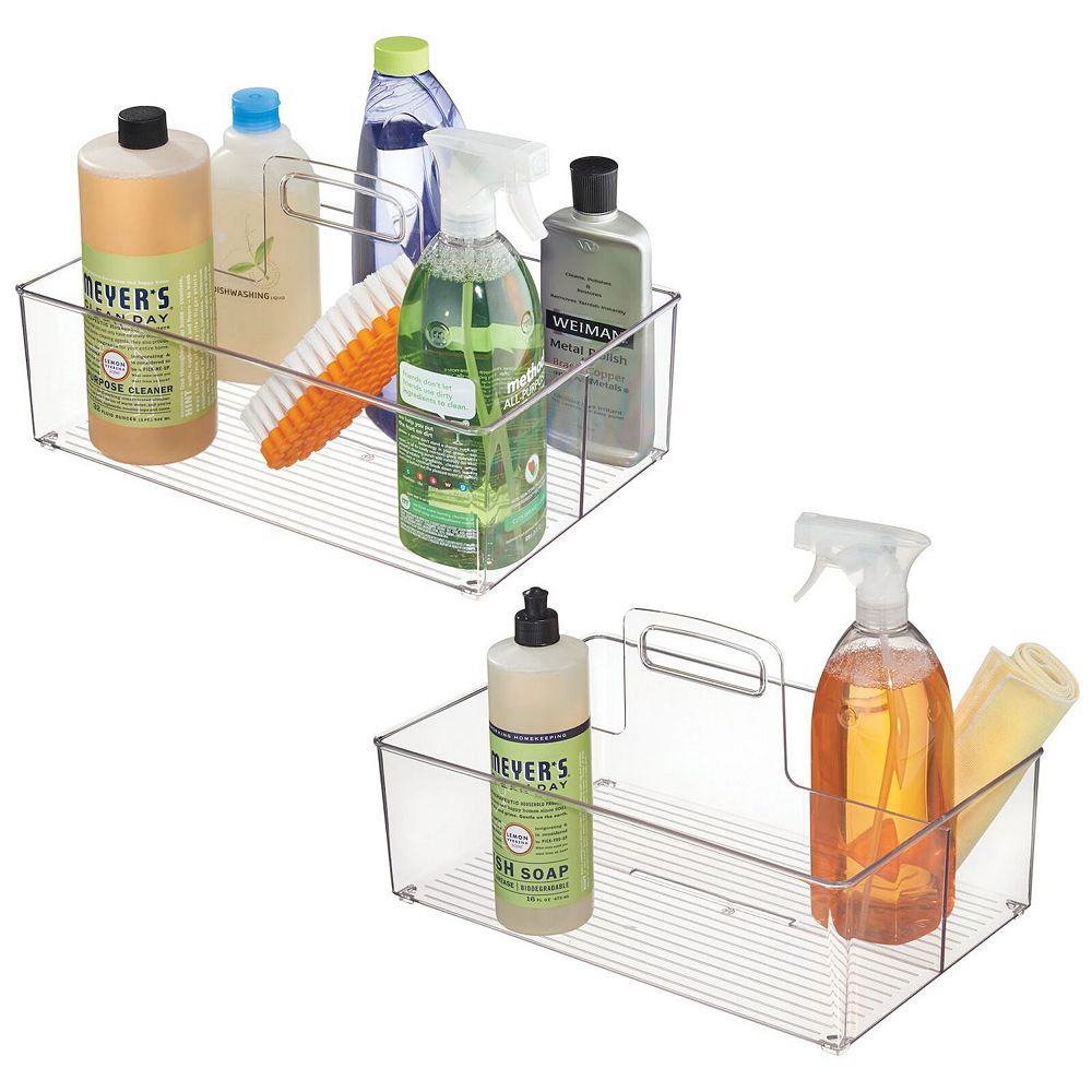 mDesign Large Plastic Divided Storage Organizer Caddy with Handle, 2 ...