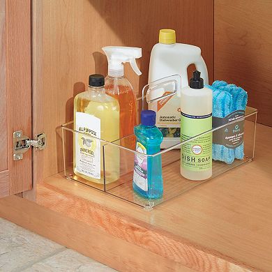 mDesign Large Plastic Divided Storage Organizer Caddy with Handle, 2 ...