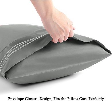 100% Long-Staple Combed Cotton Embroidered Pillow Cases 2pcs King(20"x36")