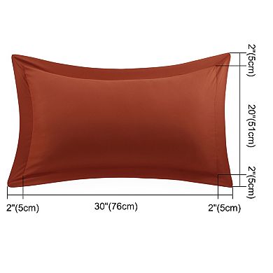 2Pcs Oxford Pillowcases Soft Microfiber Pillow Shams w Envelope Closure Queen 20"x30"