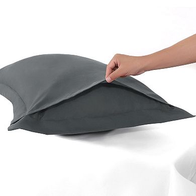 2Pcs Oxford Pillowcases Soft Microfiber Pillow Shams w Envelope Closure Queen 20"x30"