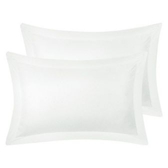 2 pc Oxford Pillowcases Soft Microfiber Pillow Shams w Envelope Closure Queen 20"x30"