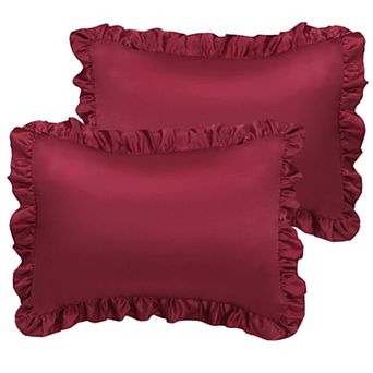 2 pc Satin Silk Pillow Cases Cover Housewife Cushion Standard 20"x26"