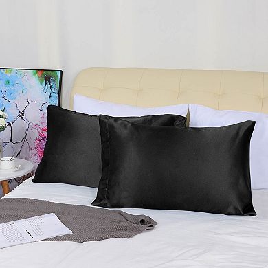 2 PCS Soft Silky Satin Pillowcases Better for Hair and Face King(20"x40")