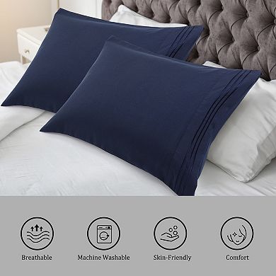 Microfiber Pillowcases 2 Pcs with Embroidery Envolop Closure Standard(20"x26")