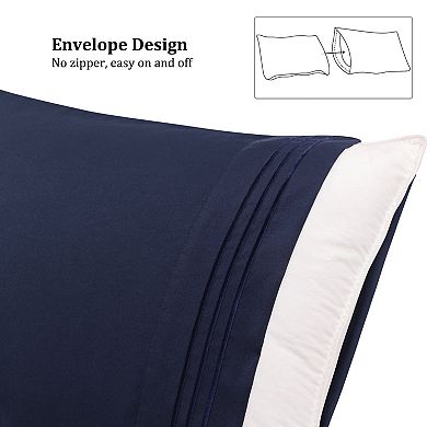 Microfiber Pillowcases 2 Pcs with Embroidery Envolop Closure Standard(20"x26")